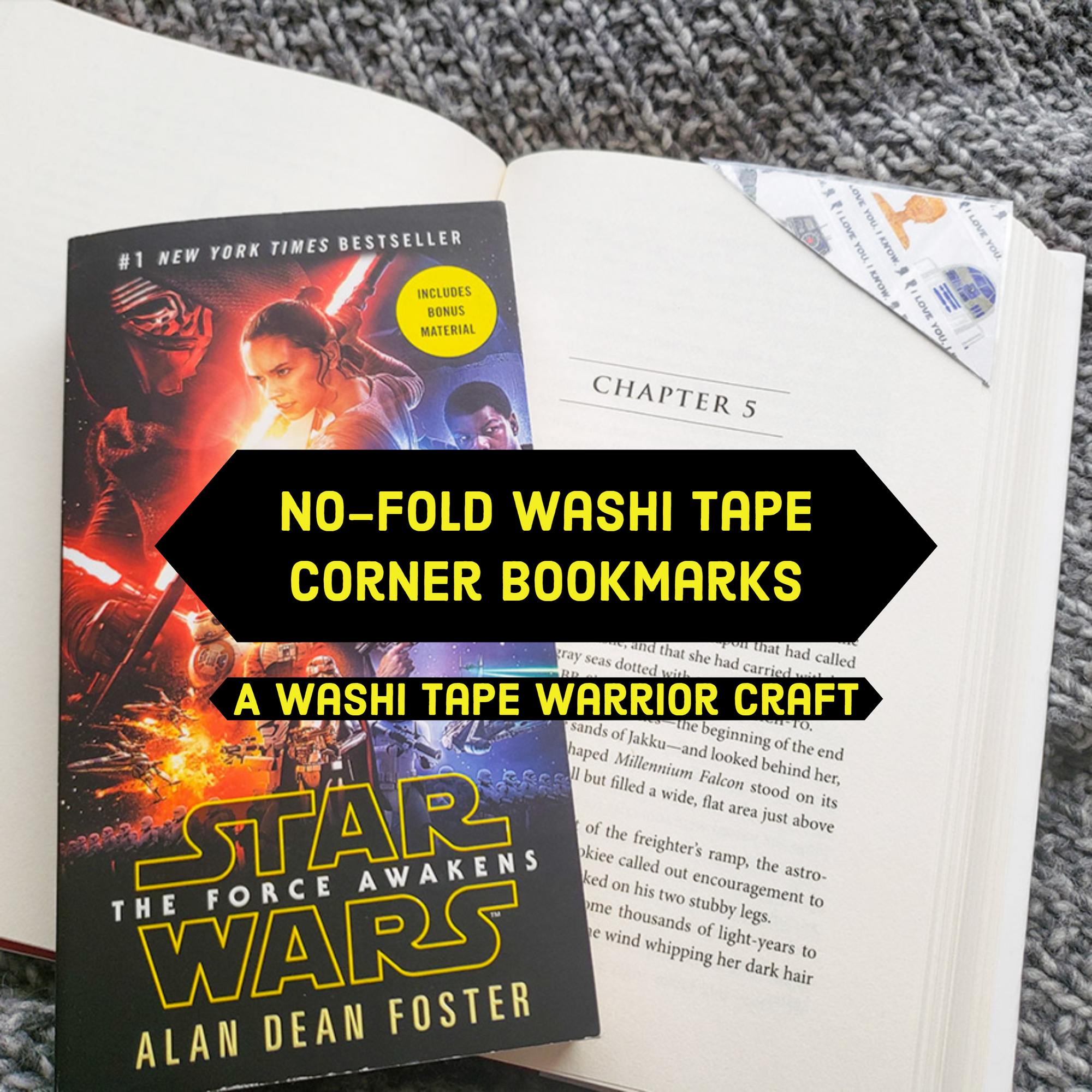 No Fold Washi Tape Corner Bookmark DIY