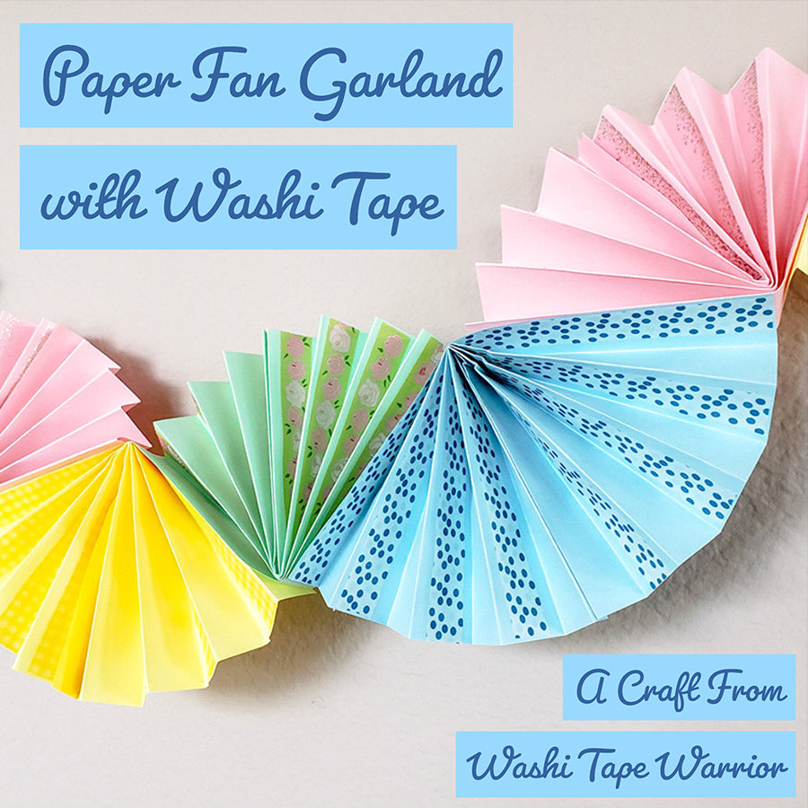 Paper Fan Garland with Washi Tape Tutorial