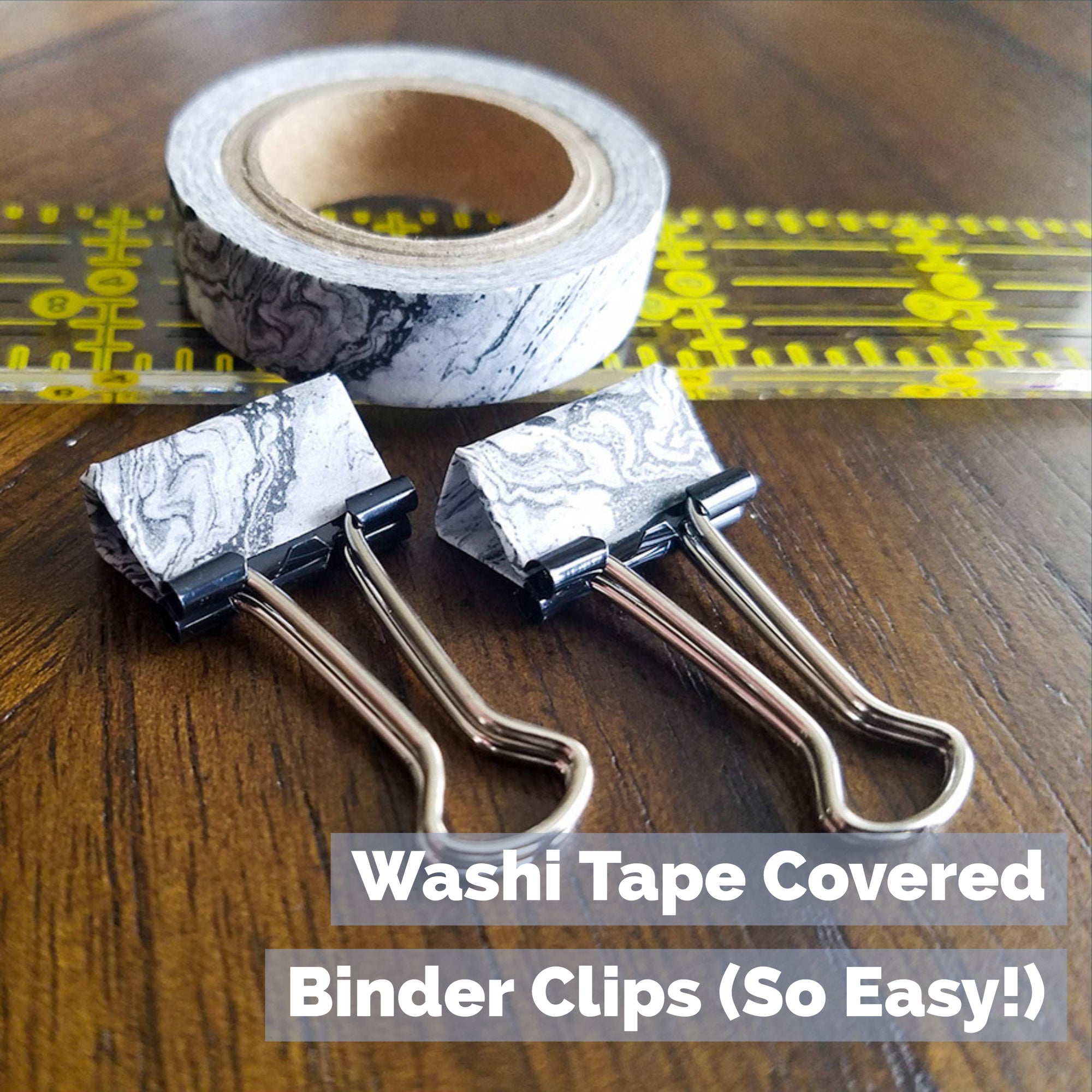 Make Your Own Washi Tape Covered Binder Clips