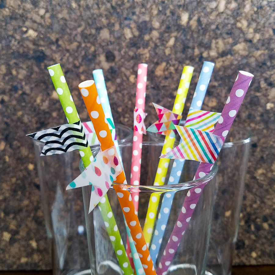 Dress Up Your Straws with Fun Washi Tape Flags