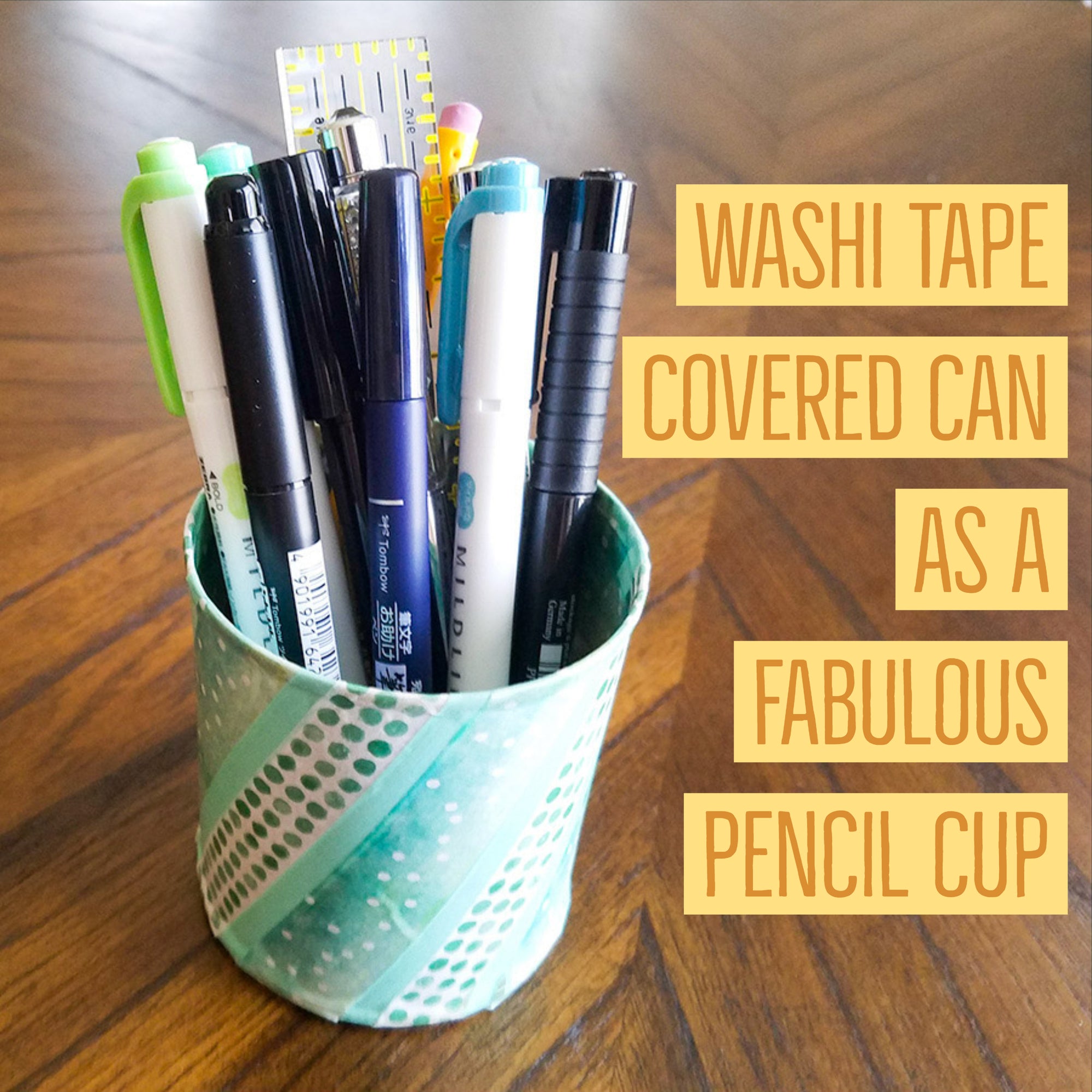 Washi Tape Covered Can DIY Tutorial