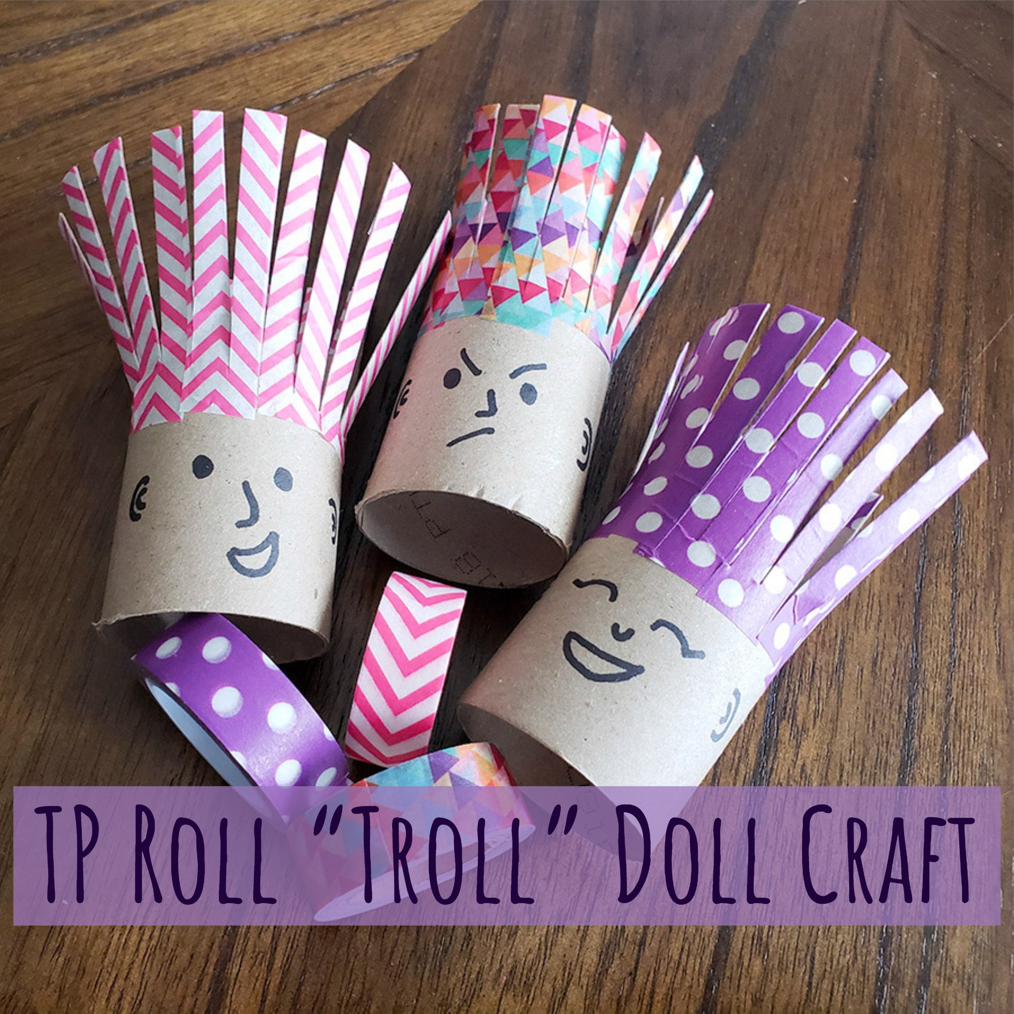 TP Roll “Troll” Doll Washi Tape Craft