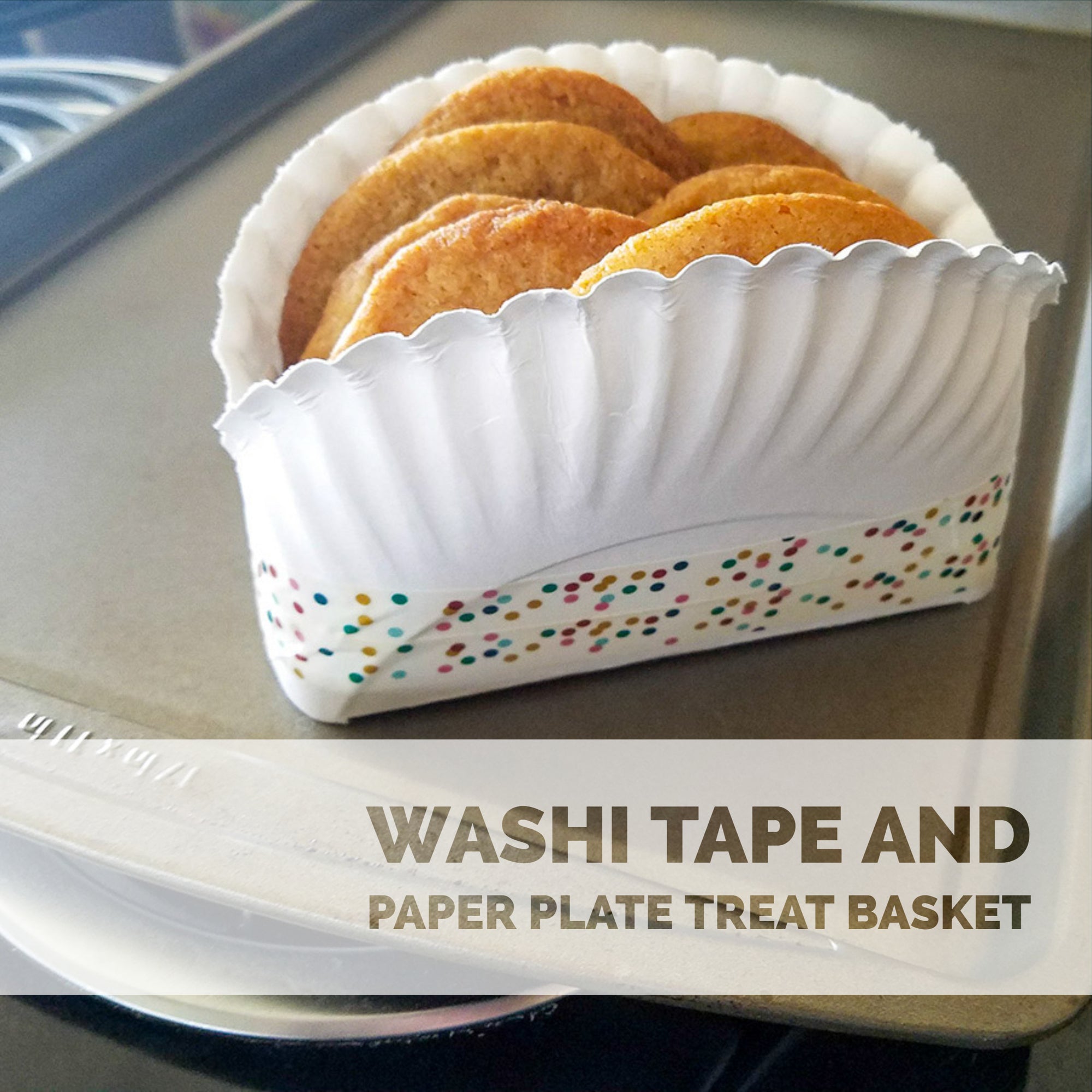 Tutorial for Making a Paper Plate Basket decorated with Washi Tape
