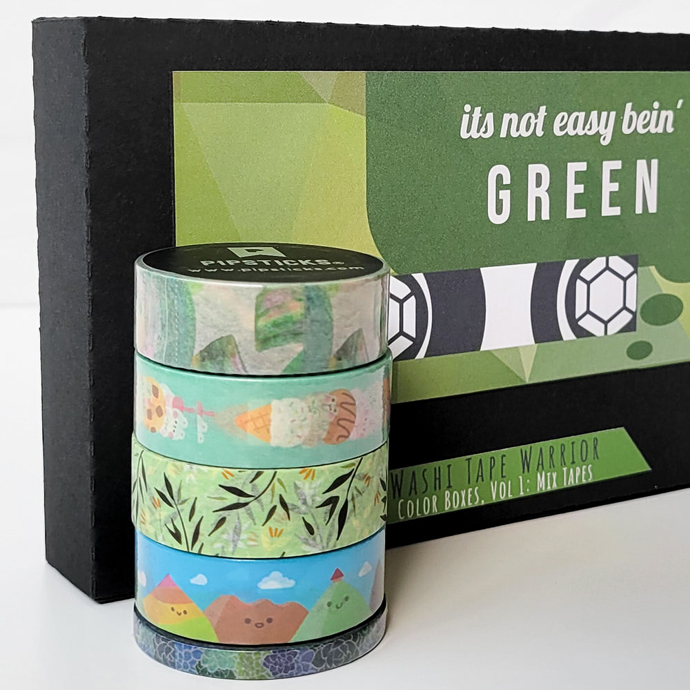 Color Box, Vol 1: Mix Tapes, Green - Washi Tape Warrior