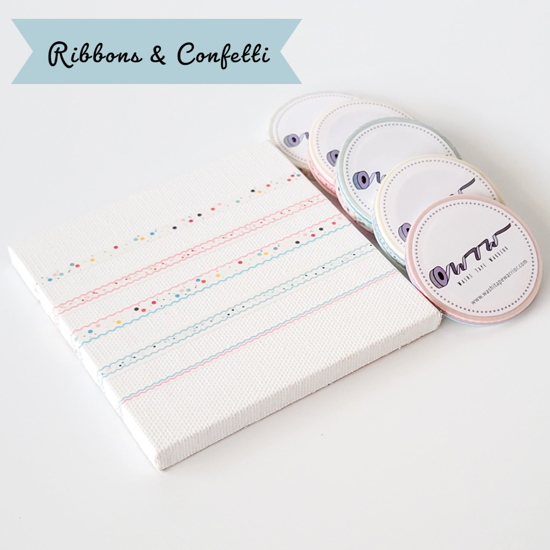 Ribbons and Confetti, 5 Roll Tape Set