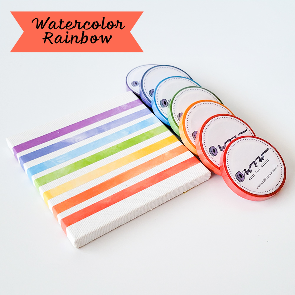 Rainbow Watercolor - 7 Roll Tape Set